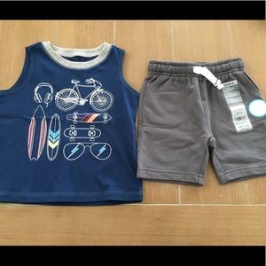 New Baby Boy tank shorts shirt 12-18 Months